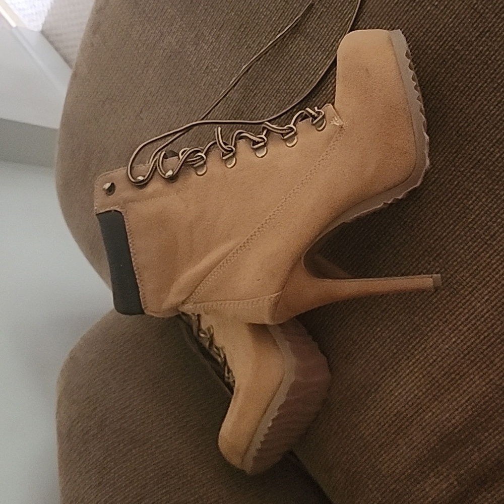 Platform booties (mustard color)